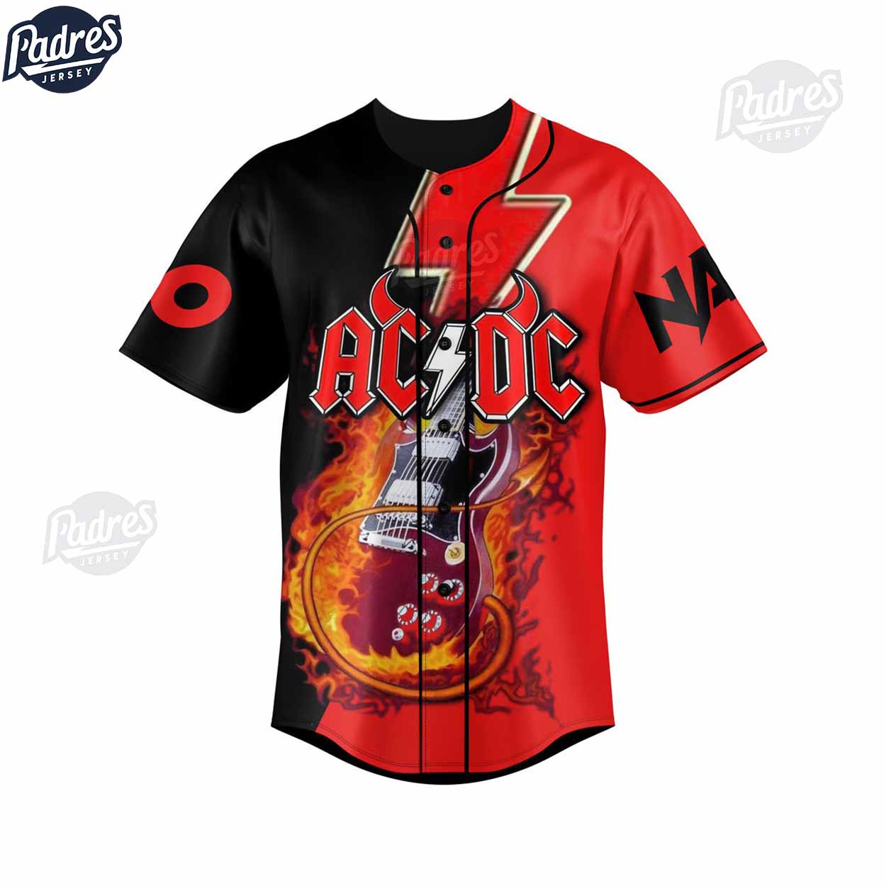 ACDC Hells Bells Custom Baseball Jersey - Padres Jersey Oasis: Elevate Your Baseball Style Game T-Shirts,... (Image 2)