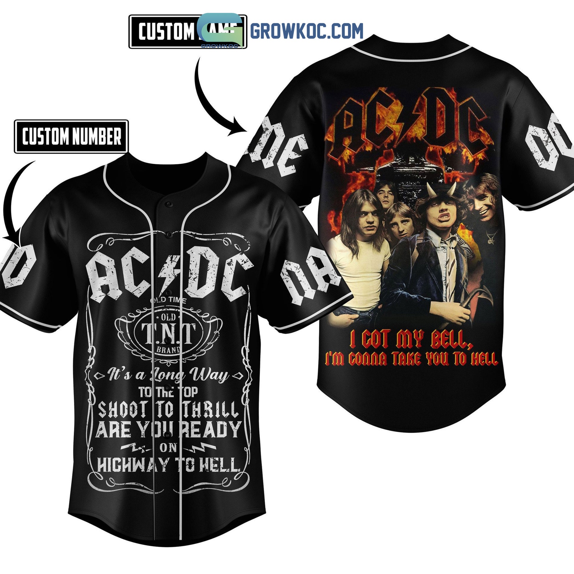 AC/DC I Got My Bell I’m Gonna Take You To Hell Personalized Baseball Jersey