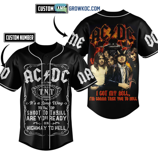 AC/DC I Got My Bell I’m Gonna Take You To Hell Personalized Baseball Jersey