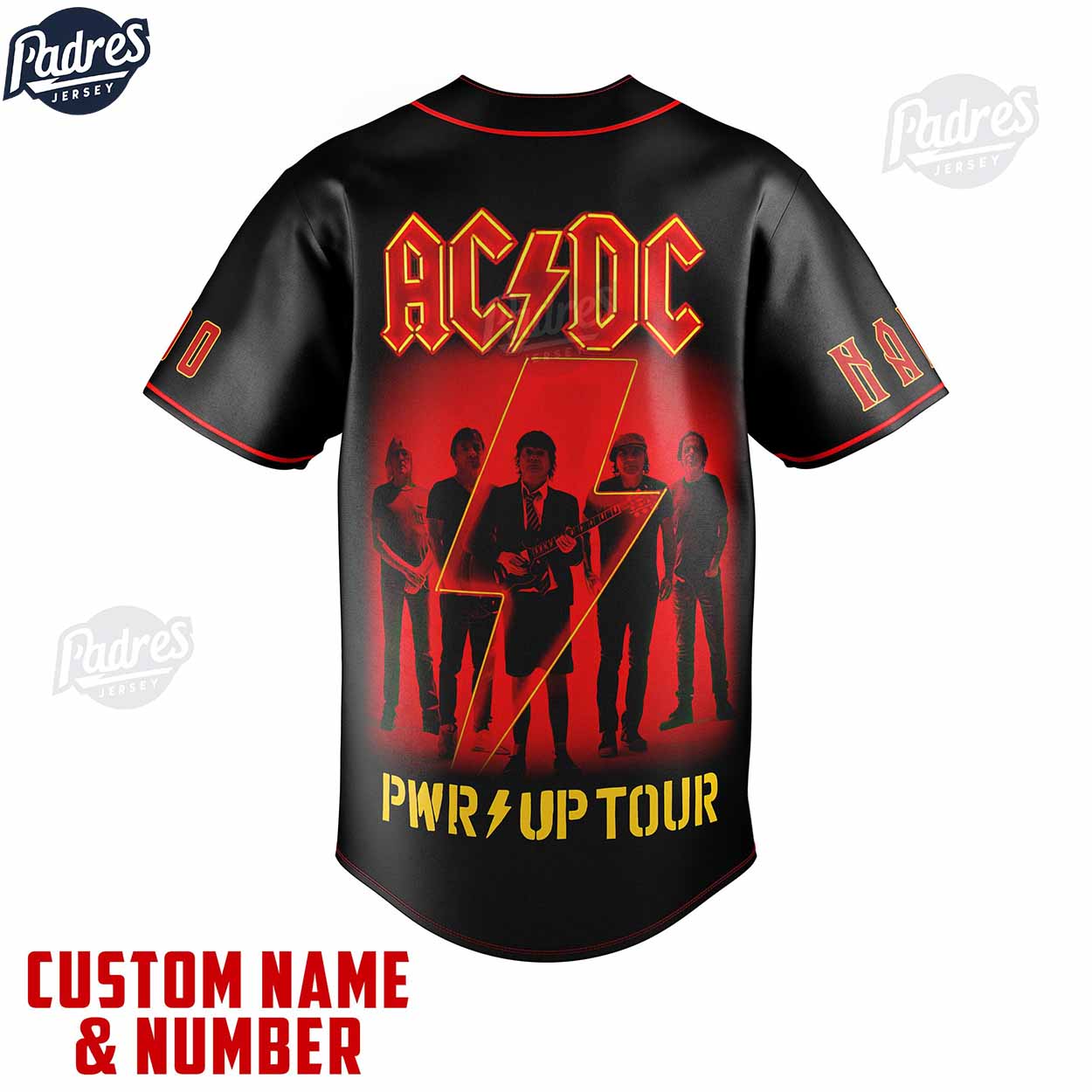 ACDC PWR UP Tour 2024 Custom Baseball Jersey - Padres Jersey Oasis: Elevate Your Baseball Style Game T-Shirts,... (Image 2)