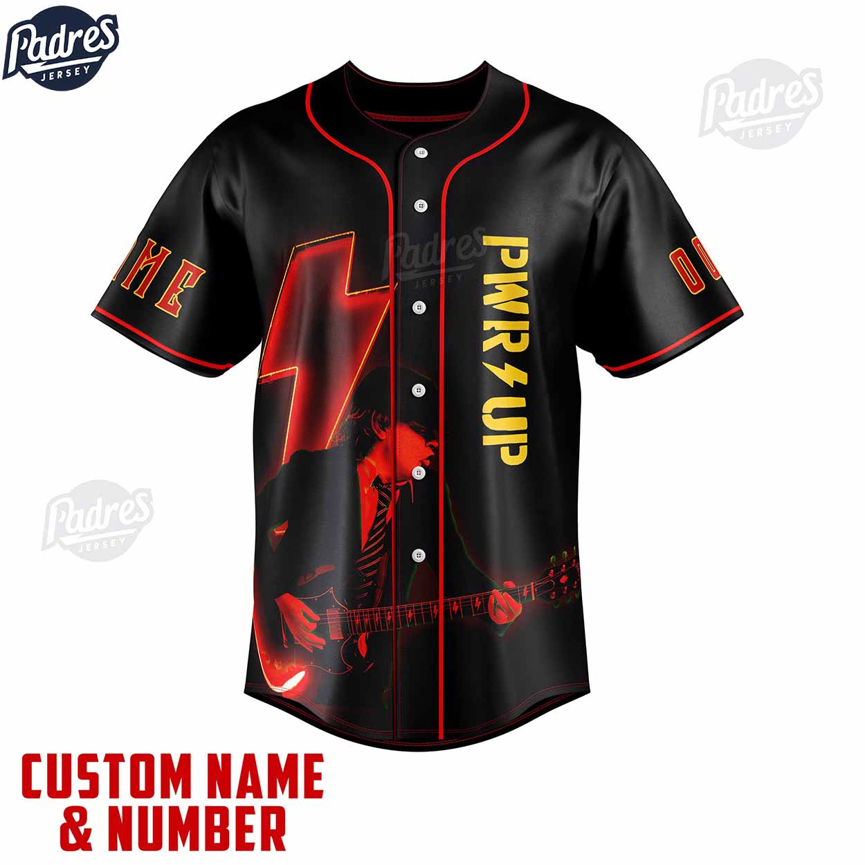 ACDC PWR UP Tour 2024 Custom Baseball Jersey - Padres Jersey Oasis: Elevate Your Baseball Style Game T-Shirts,... (Image 3)