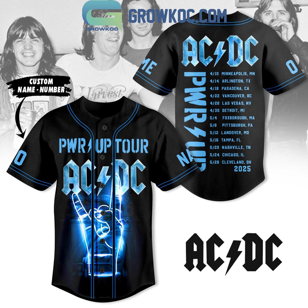 ACDC PWR Up Tour 2025 Personalized Baseball Jersey