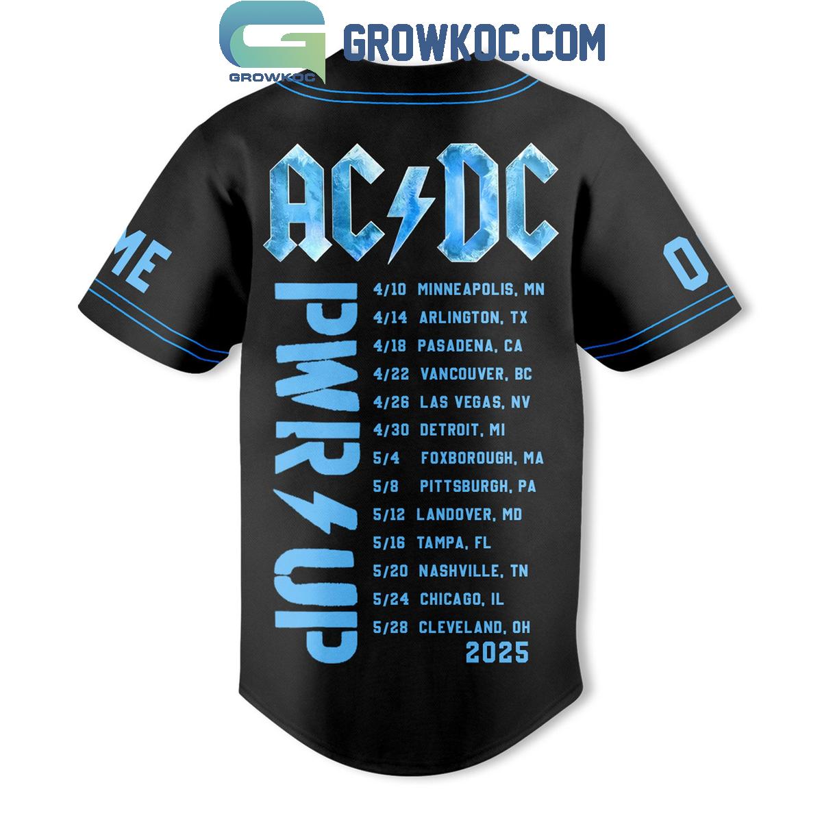 ACDC PWR Up Tour 2025 Personalized Baseball Jersey