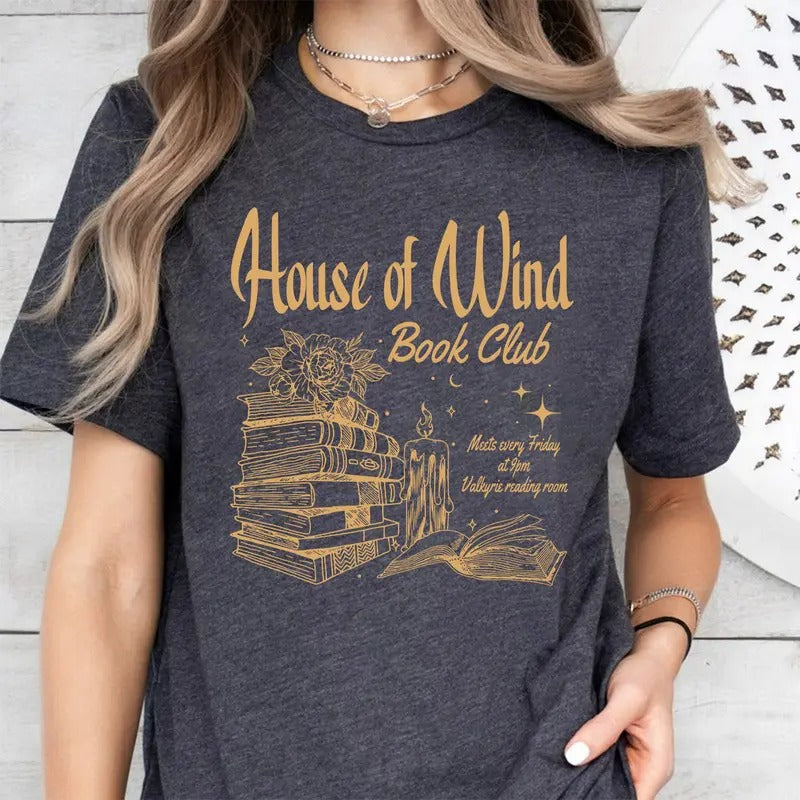 ACOTAR House Of Wind Book Club Shirt And Sweatshirt, Night Court Velaris House Of Wind Library Sarah J Maas Throne of...