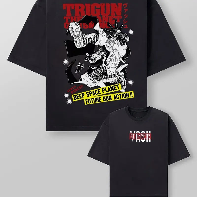 ANIME UNISEX - Trigun Vash The Stampede Moon Anime Manga Unisex T-Shirt Fan Gift, Trigun Streetwear Style Hoodie, Sweatshirt