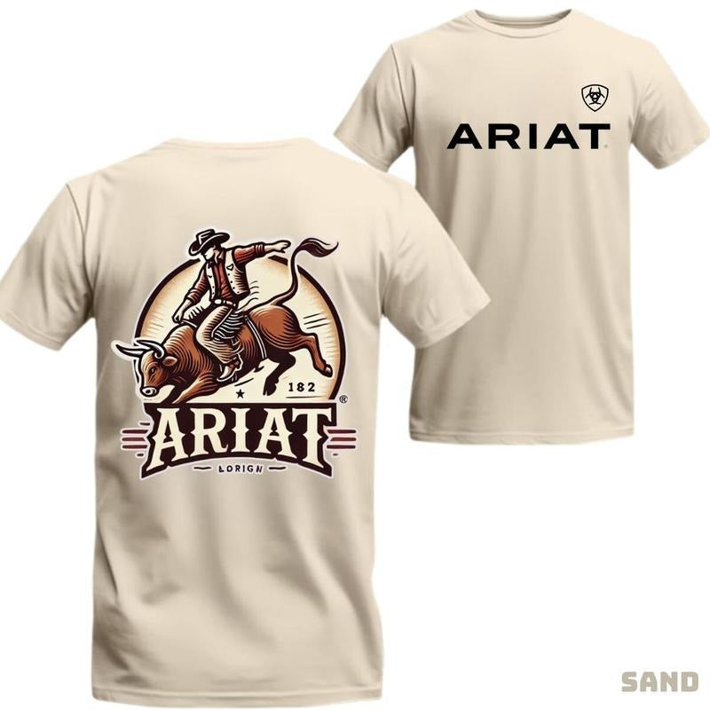 ARIAT T-Shirt - Western-style bull rider design, suitable for both men and women who appreciate cowboy spirit and...