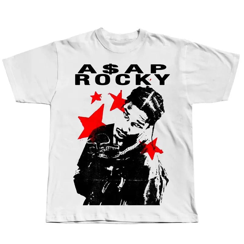 ASAP ROCKY T-Shirt Rapper Graphic Tee Rap Hip Hop Y2k Merch Men Women Menswearstyle{n002}5 Hoodie, Sweatshirt