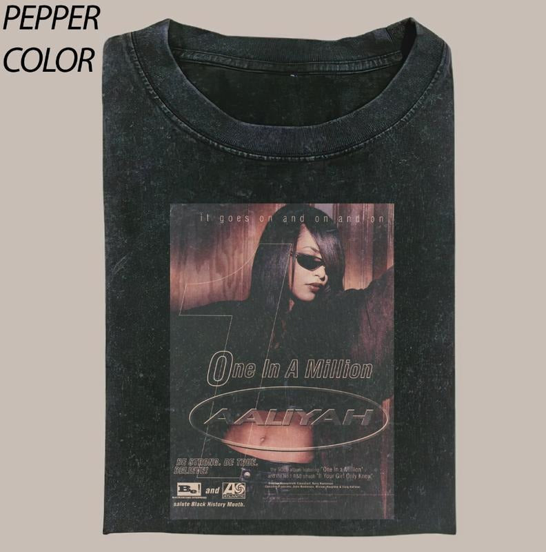 Aaliyah Vintage 90's  Graphic Unisex Shirt, Aaliyah One in a Million Album Crew Neck T-Shirt, Music Tee, Gift for Him Her...