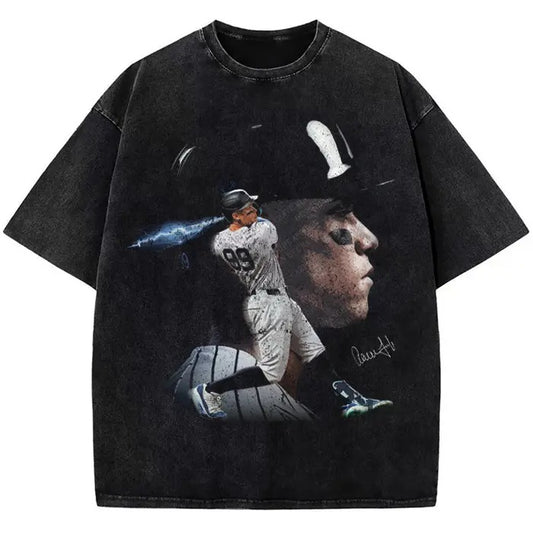 Aaron New York Custom Comic Style Baseball Custom Graphic T-Shirt Crewneck Cotton Menswear Top Hoodie, Sweatshirt