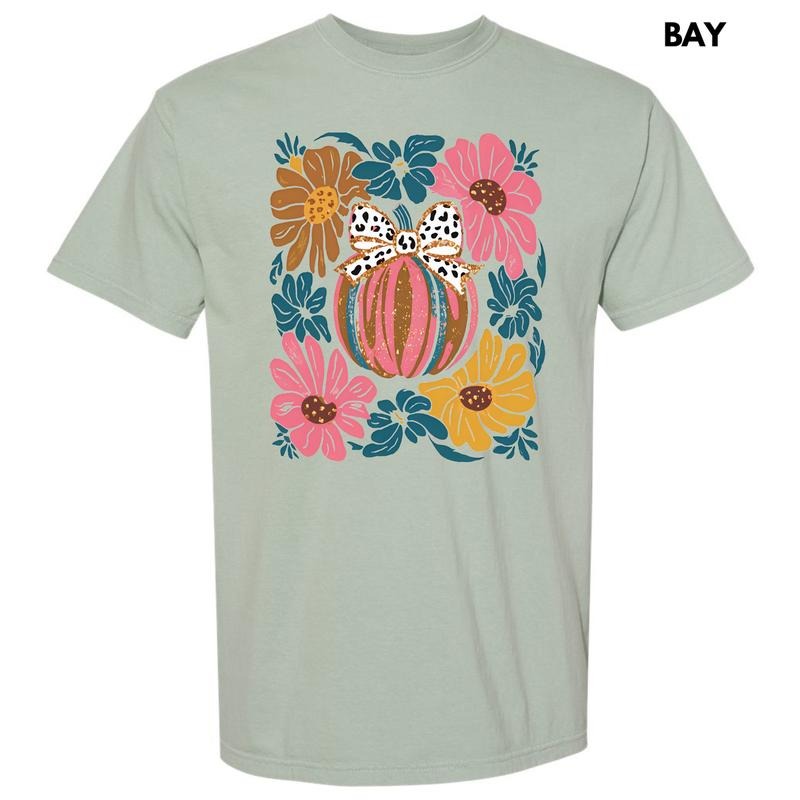 Abstract Flowers & Pumpkin Comfort Colors T-Shirt 'NLB' Hoodie, Sweatshirt | WearSparks.com