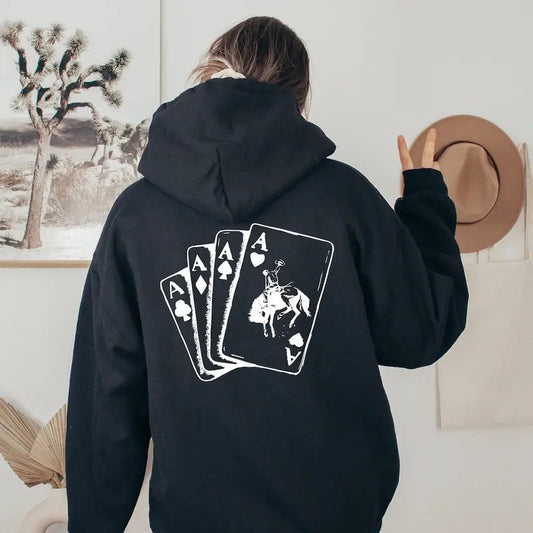 Ace Card Cowboy Hoodie, Playing Card Hoodie, Country Girl Hoodie, Western Hoodie, Poker Card Games Hoodie  T-shirt,...