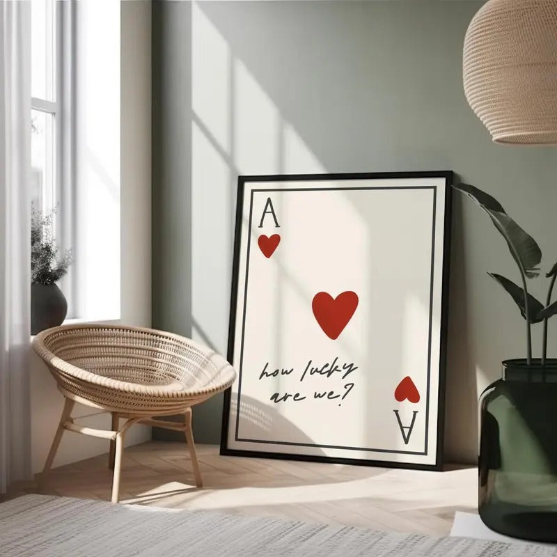 Ace of Hearts Poster, Bedroom Poster | Hallway Wall Art | Living Room Print | New Home Gift | Paper Anniversary T-Shirts,...