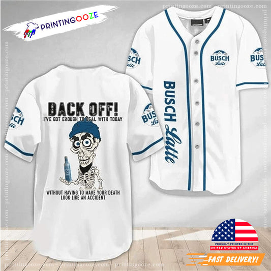 Achmed Back Off With Busch Latte Baseball Jersey