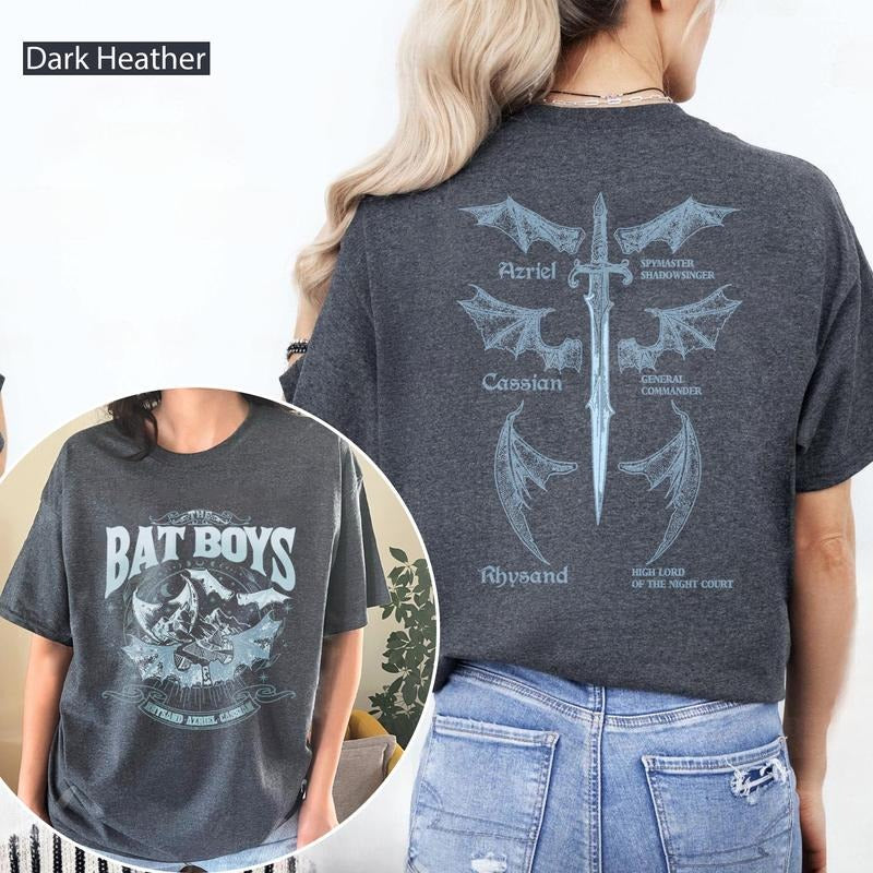 Acotar Double-sided Bat Boys Shirt, Bat Boys Tee, Bat Boy Fan Shirt, The Night Court Illyrians Shirt, Rhysand Cassian...