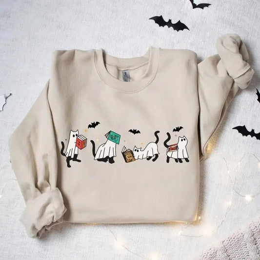 Acotar Ghost Cat, Acotar Cat Sweatshirt, Bookish Cat Sweatshirt, Throne of Glass, SJM Reader, SJM tee, cat reading...