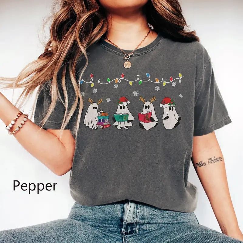 Acotar Ghost Christmas Sweatshirt, Bookish Cute Ghost T-Shirt, SJM Bookish Christmas Shirt, Gift For Bookworm, SJM Merch...