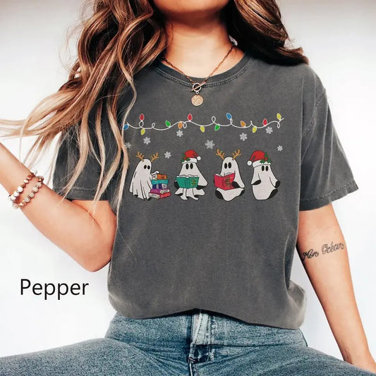 Acotar Ghost Christmas Sweatshirt, Bookish Cute Ghost T-Shirt, SJM Bookish Christmas Shirt, Gift For Bookworm, SJM Merch...