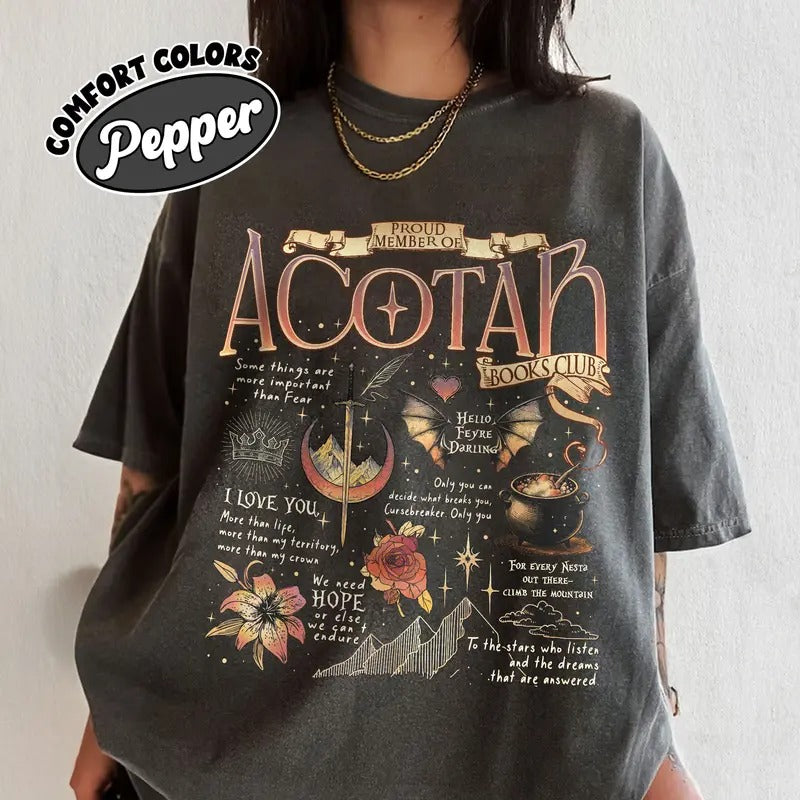 Acotar Quotes Comfort Colors Shirt, Proud Member Of ACOTAR Books Club Shirts, The Night Court T Shirt, SJM Inspire...