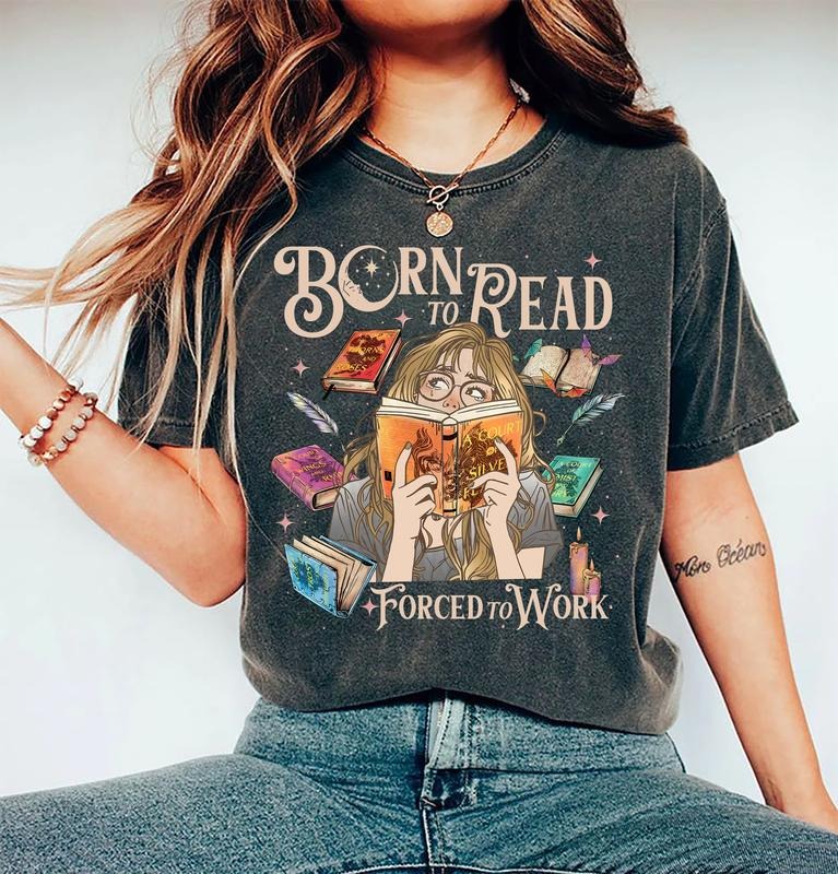 Acotar Shirt, Born To Read Acotar Force To Work Sweater, Fantasy Book Reader Shirt, Booktok Sweatshirt, Bookish Shirt,...