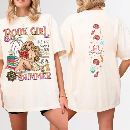 Acotar Summer Book Girl Shirt, Bookish Summer Tee, Girly Fantasy Reader T-Shirt, Velaris Tee, Summer Booktok Shirt...