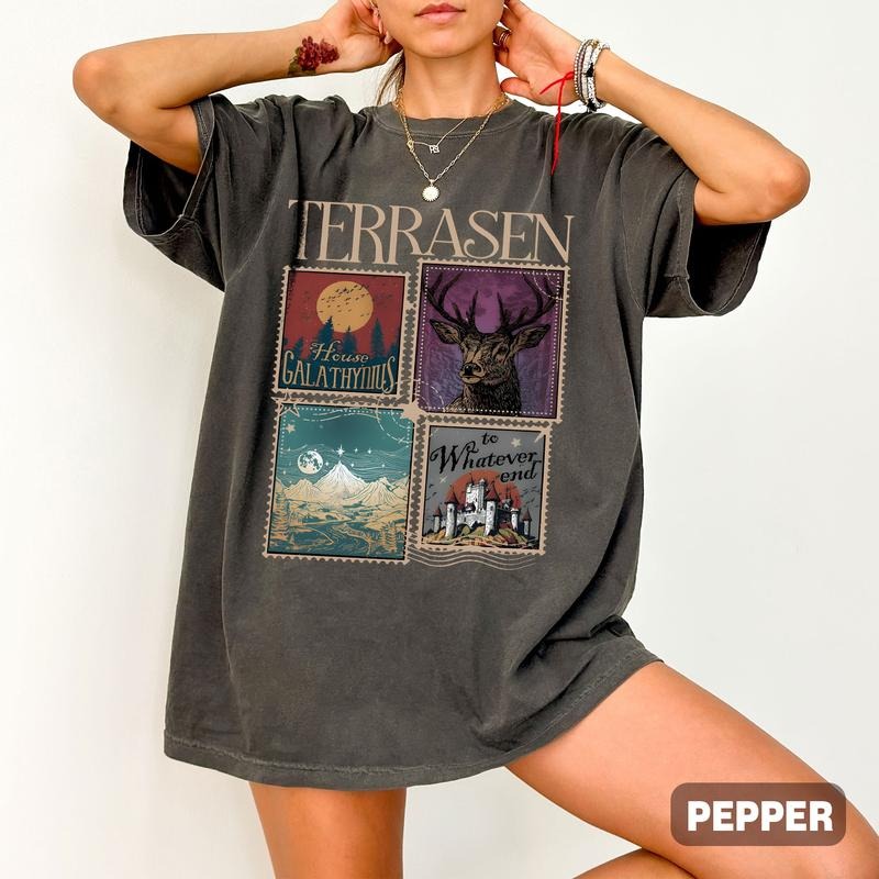 Acotar Terrasen To Whatever End Shirt, Throne Of Glass Comfort Colors Shirt, Aelin Galathynius Sweatshirt, Sjm Universe...