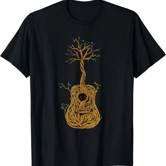 Acoustic Guitar Tree of Life Guitar Player Guitarist T-Shirt | Unisex Cotton Tee, Short Sleeve, Crewneck, Size S-5XL...