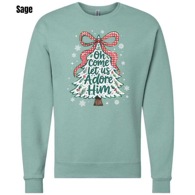 Adore Him Plaid Bow Tree Sweatshirt 'NLB' T-Shirts, Hoodie | WearSparks.com
