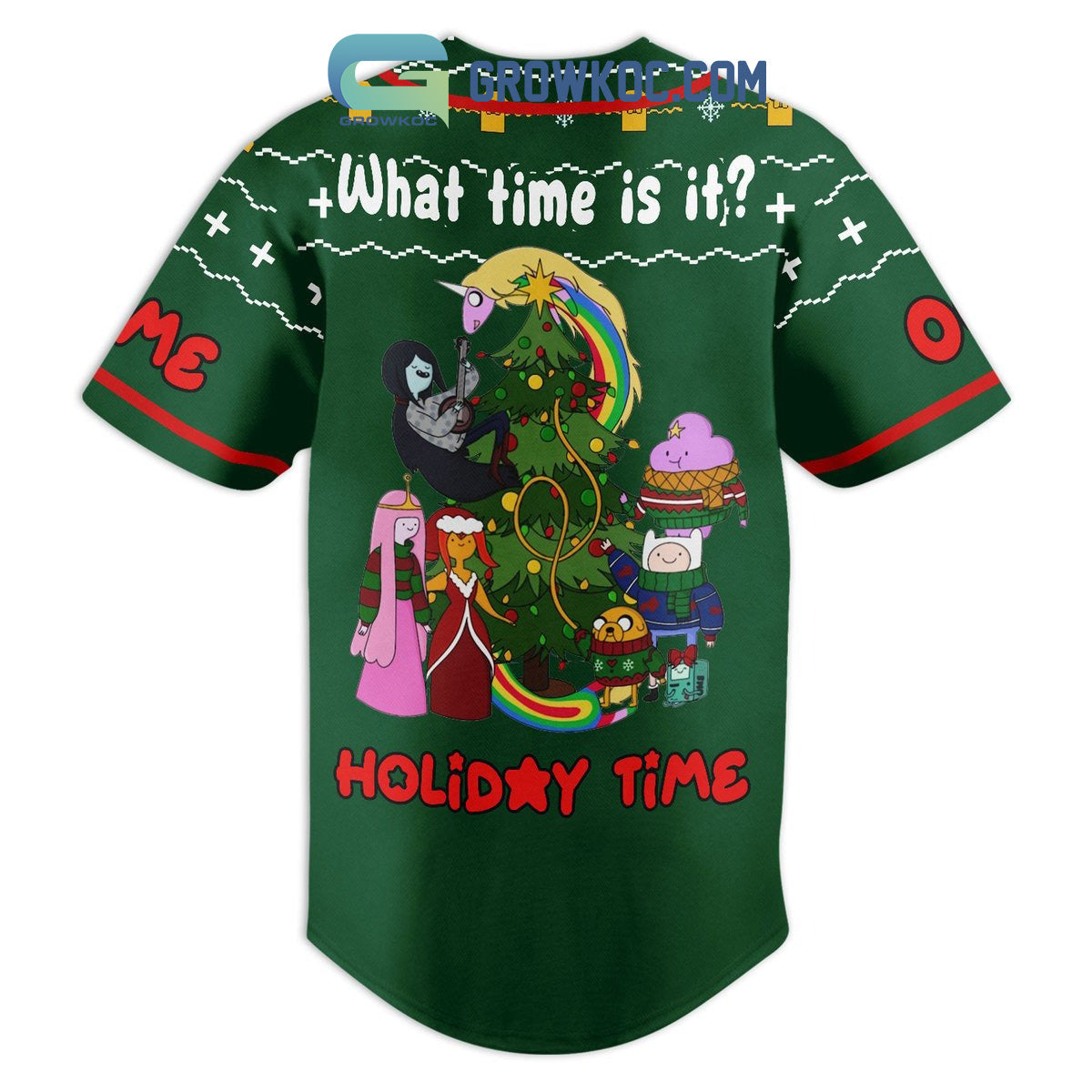 Adventure Time Christmas Holiday Personalized Baseball Jersey