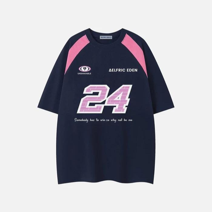 Aelfric Eden Color Blocking Number Print Tee Hoodie, Sweatshirt | WearSparks.com