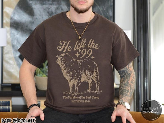 Aesthetic Christian Shirt For Men, Parable Of The Lost Sheep, Bible Verse T Shirt, Faith Based Christian Streetwear...
