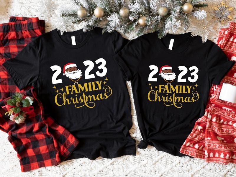 Afro Family 2023 Shirt For Christmas, Matching Family Christmas T-Shirt, Family Reunion Holiday Shirt, Afro American...