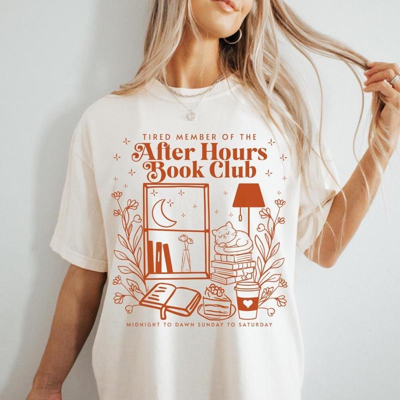 After Hours Book Club Late Night Bookish Shirt, Things One More Chapter Book Related Gifts Booktrovert Booktok Night Owl...