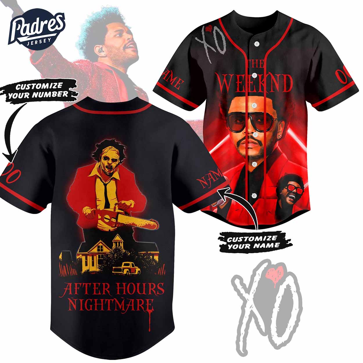 After Hours Nightmare Baseball Jersey The Weeknd Design - Padres Jersey Oasis: Elevate Your Baseball Style Game... (Image 1)