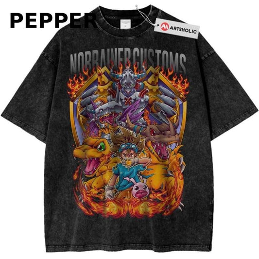 Agumon T-Shirt, Greymon Shirt, WarGreymon, Tai Kamiya, Digimon Adventure T-Shirt, Anime Shirt, Vintage Graphic Tee...
