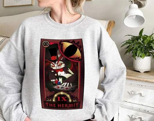 Alastor's Lackey The Hermit, Hazbin Hotel Tarot Card Sweatshirt T-Shirts, Hoodie | WearSparks.com