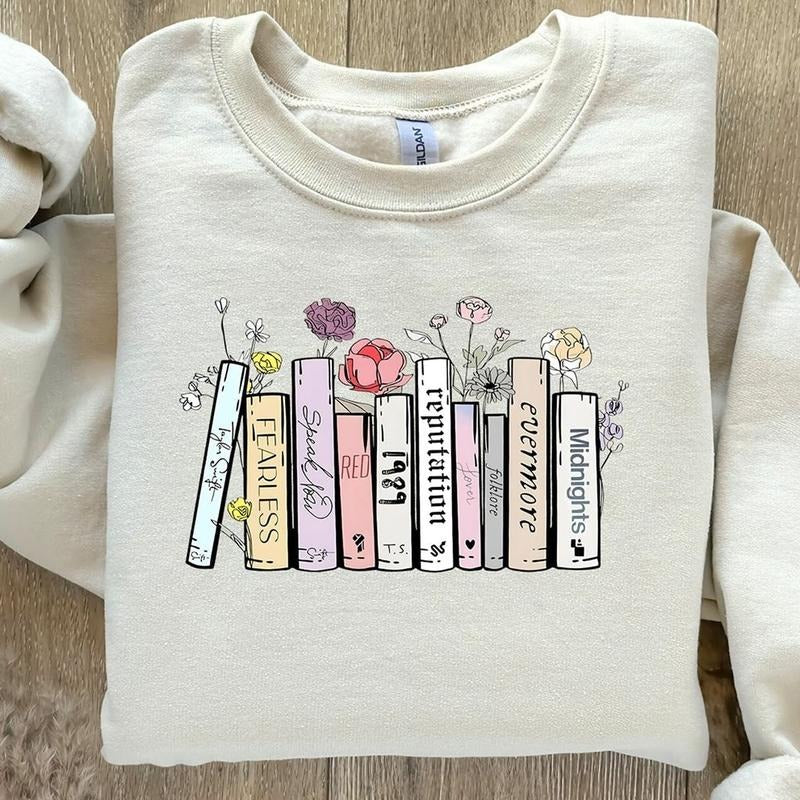 Albums As Books Crewneck Sweatshirt, Hoodie, T-shirt | WearSparks.com