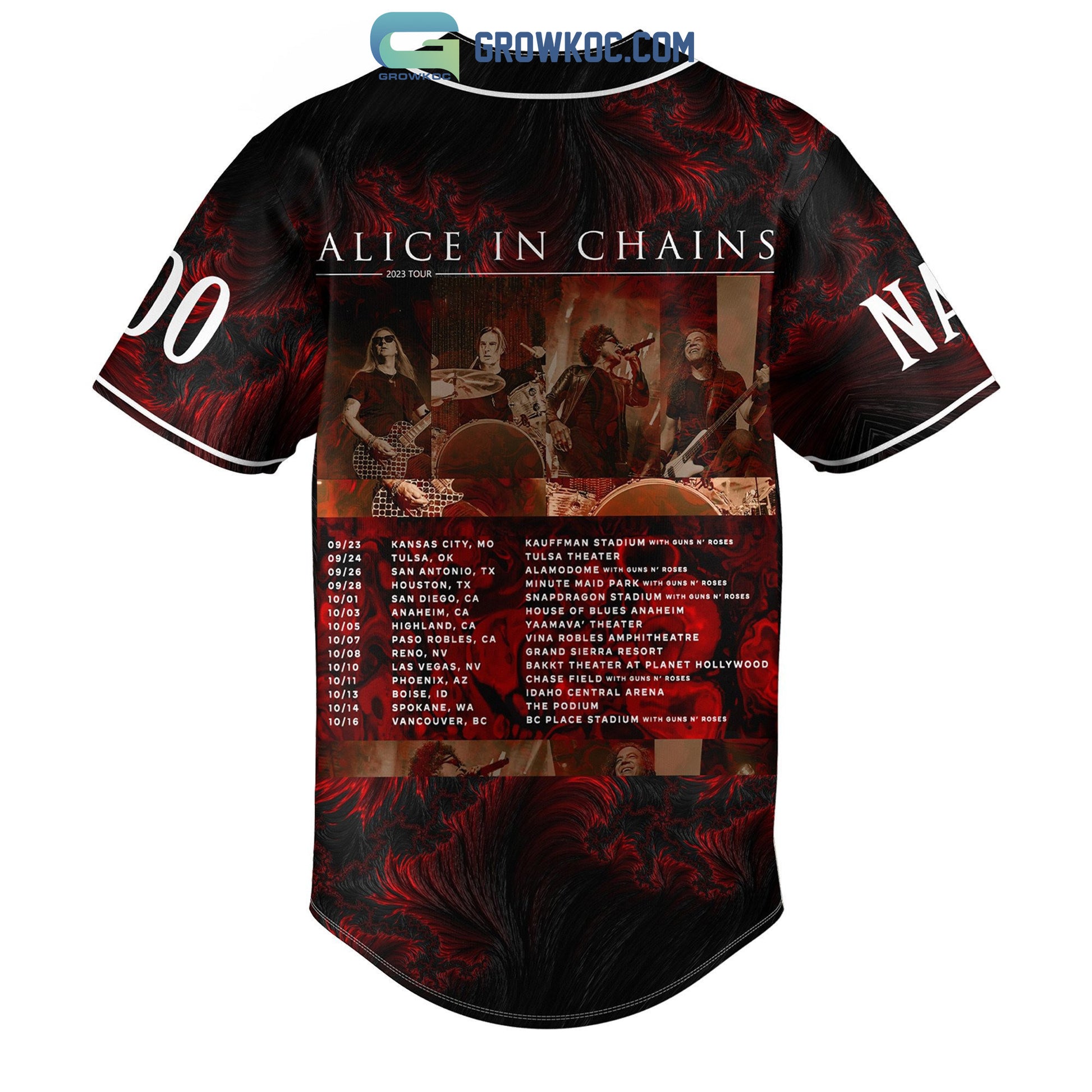 Alice In Chains 2023 Tour Personalized Baseball Jersey