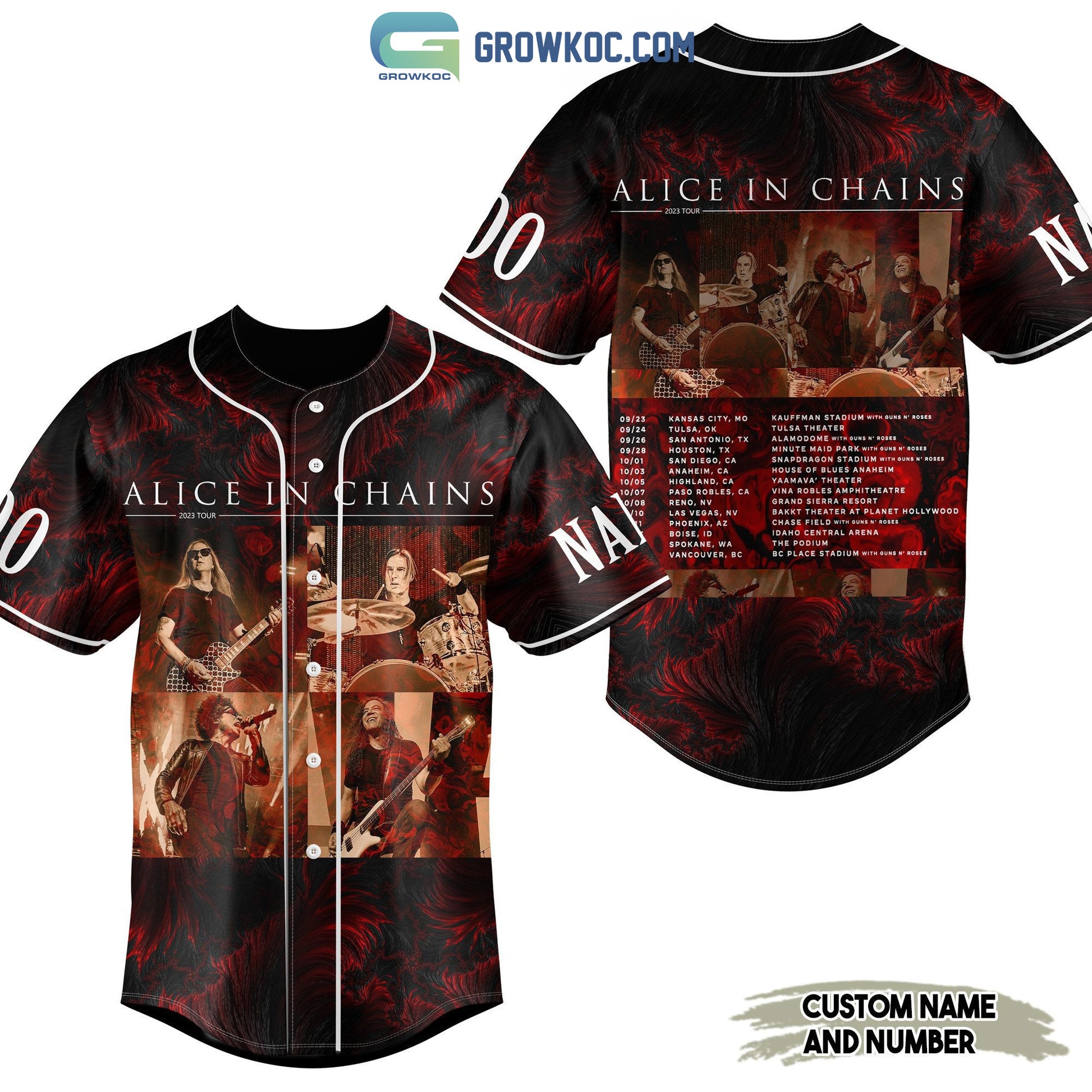 Alice In Chains 2023 Tour Personalized Baseball Jersey