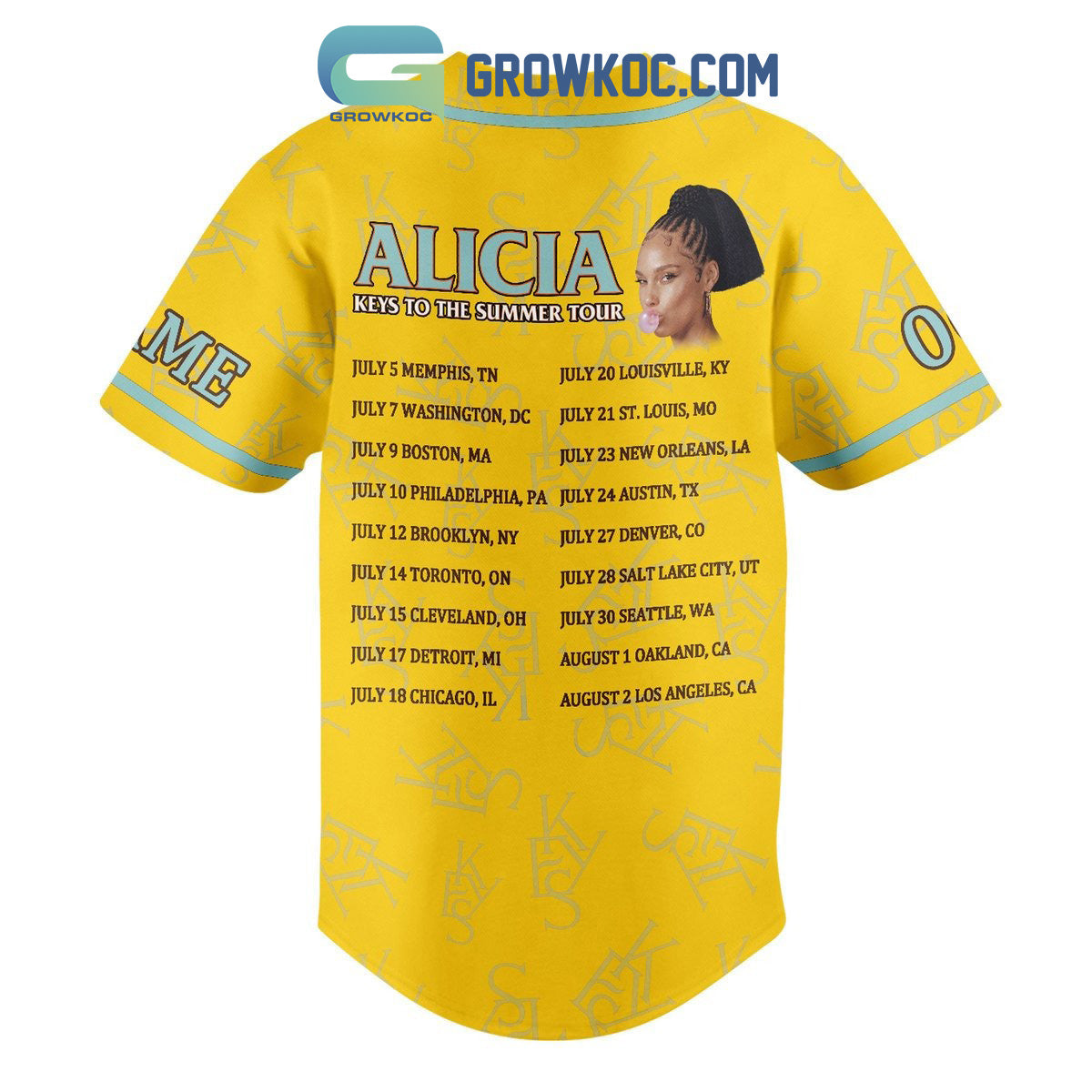 Alicia Keys To The Summer Tour Personalized Baseball Jersey