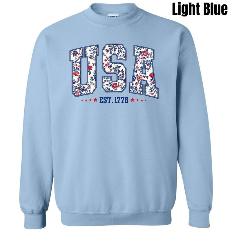 All American Floral USA Sweatshirt 'NLB' T-Shirts, Hoodie | WearSparks.com