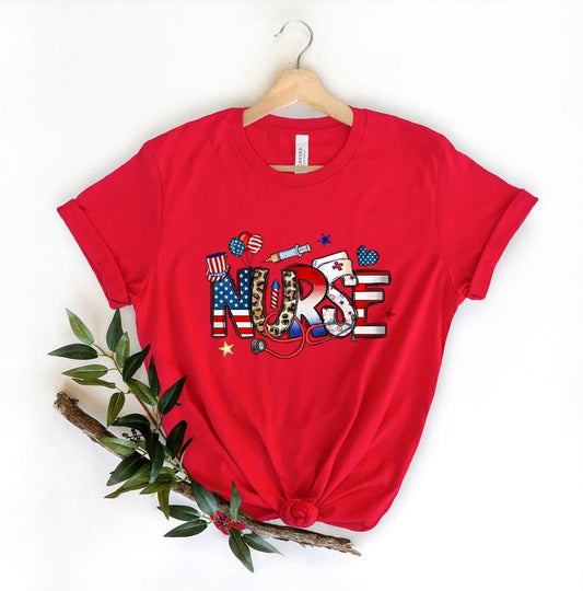 All American Nurse Shirt 4th Of July Nurse Shirt Nurse Gift Nursing School Tee Registered Nurse Shirt Rn Shirt Funny...