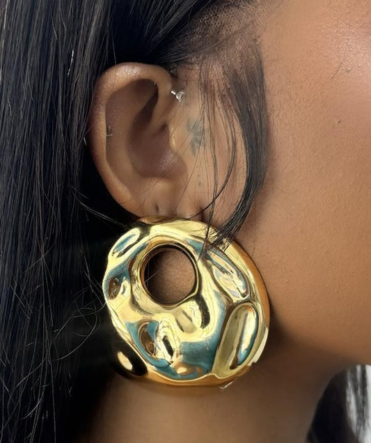 All Around the World Hoop Earrings - Simple Geometric Design with Metal Coating for Women's Fashion Jewelry Collection...