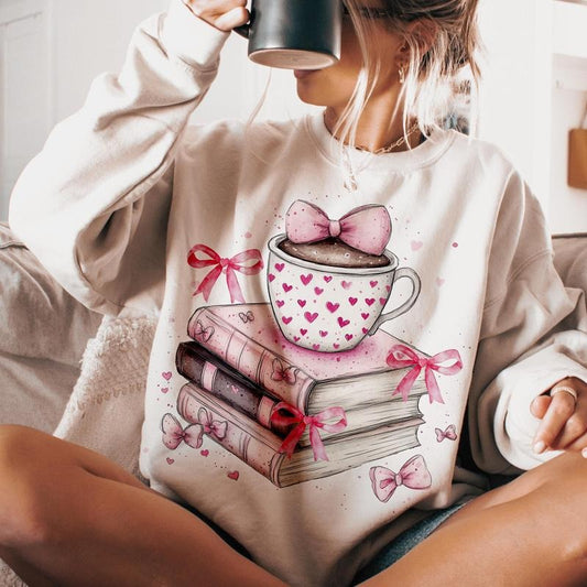 All Booked For Valentine's Sweatshirt, Girly Valentines Hoodie, Teacher Valentine's Shirt, Valentines Gift, Coquette Bow...