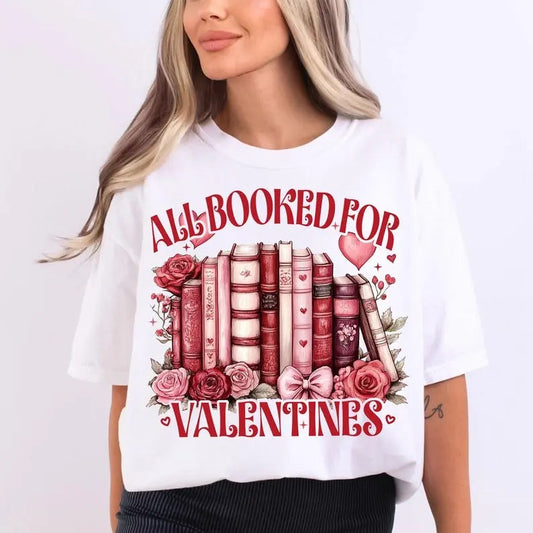 All Booked for Valentines PNG, Book Lover Shirt Design, Floral Valentine PNG, Sublimation Design Digital Download,...