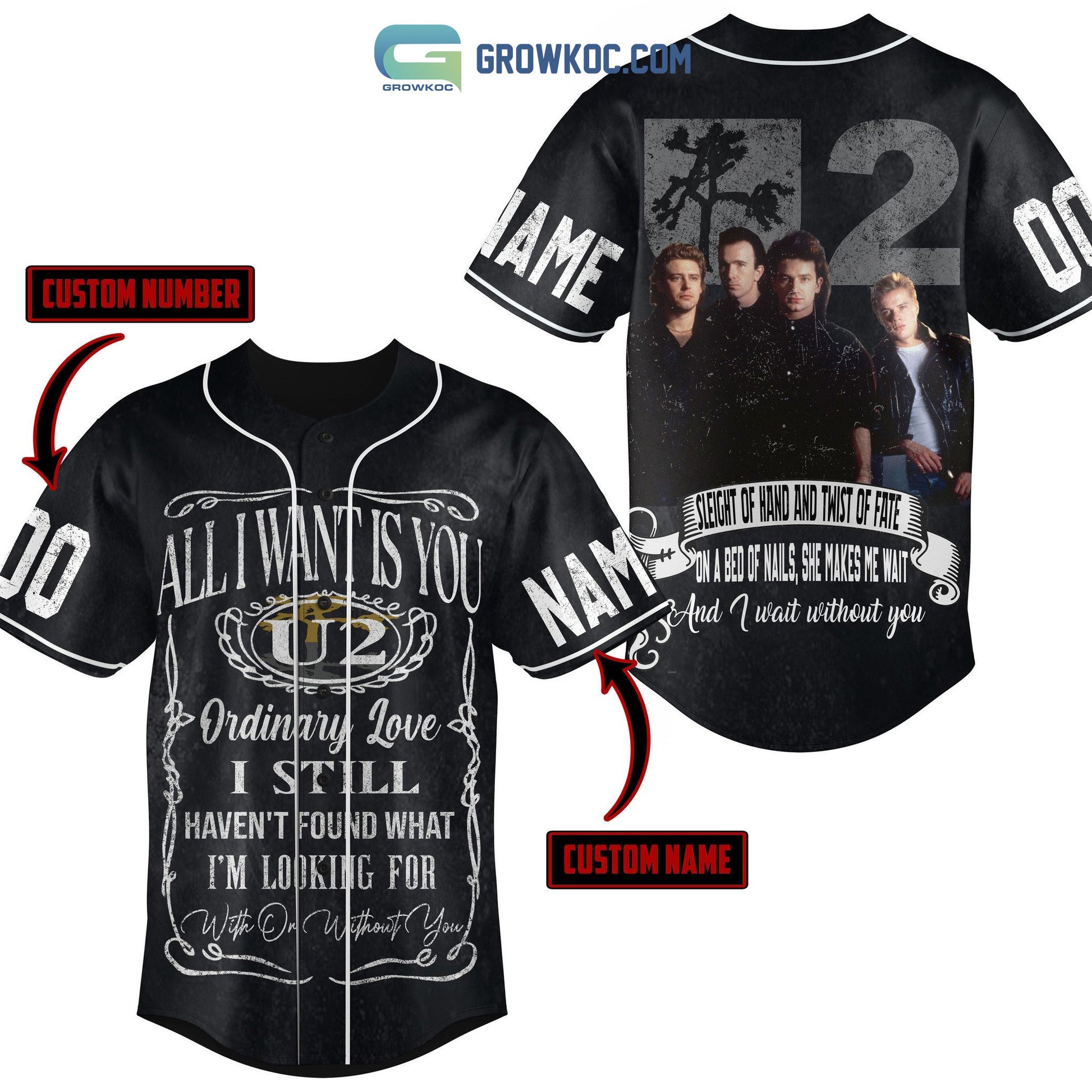 All I Want Is You U2 I Still Haven’t Found What I’m Looking For With Or Without You Personalized Baseball Jersey