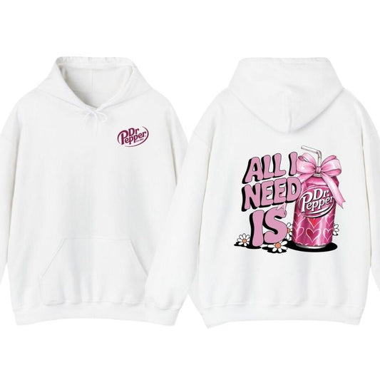 All In Need Is Dr Pepper Coquette Dr Pepper In Can With Bow Pink Dr Pepper Valentines Hoodie T-Shirt, Valentine Shirt For...