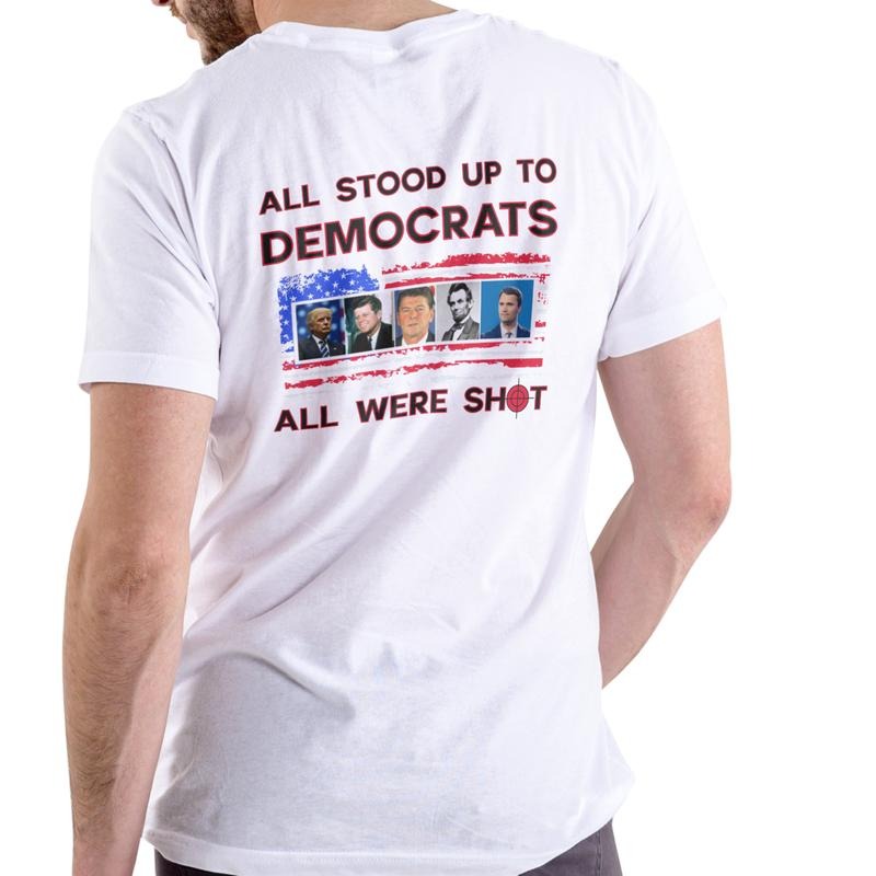 All Stood Up To Democrats Charlie Kirk T Shirt, Unisex Cotton Hoodie, Sweatshirt | WearSparks.com