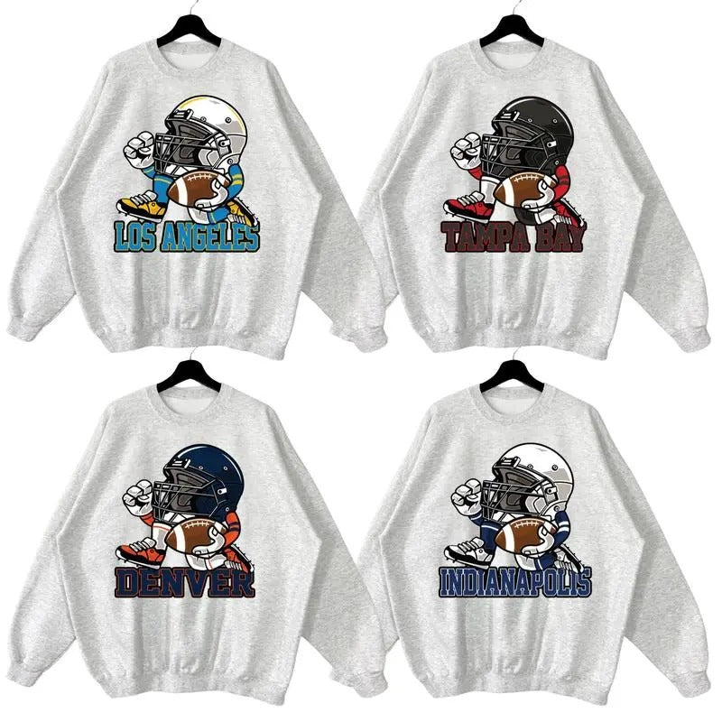 All Teams Football Helmet Mascot Sweatshirt, Football Thowback Vintage All Teams Sweatshirt, American Football Fans,...