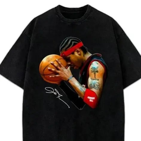 Allen Iverson The Answer Sixers 90's Basketball Vintage Streetwear Style T-Shirt basketball clothing Menswear Top Hoodie,...