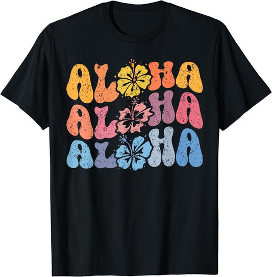 Aloha Hawaiian Summer Vacation Shaka Hibiscus women Girls T-Shirt | Unisex Cotton Tee Gift, Crewneck, Short Sleeve...